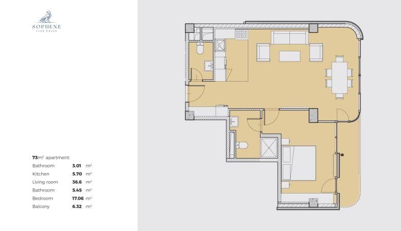73 sqm. apt