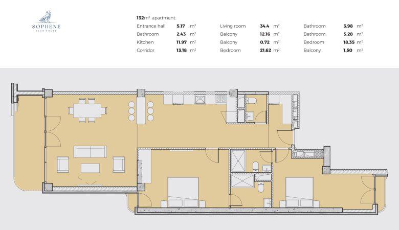 132 sqm. apt.